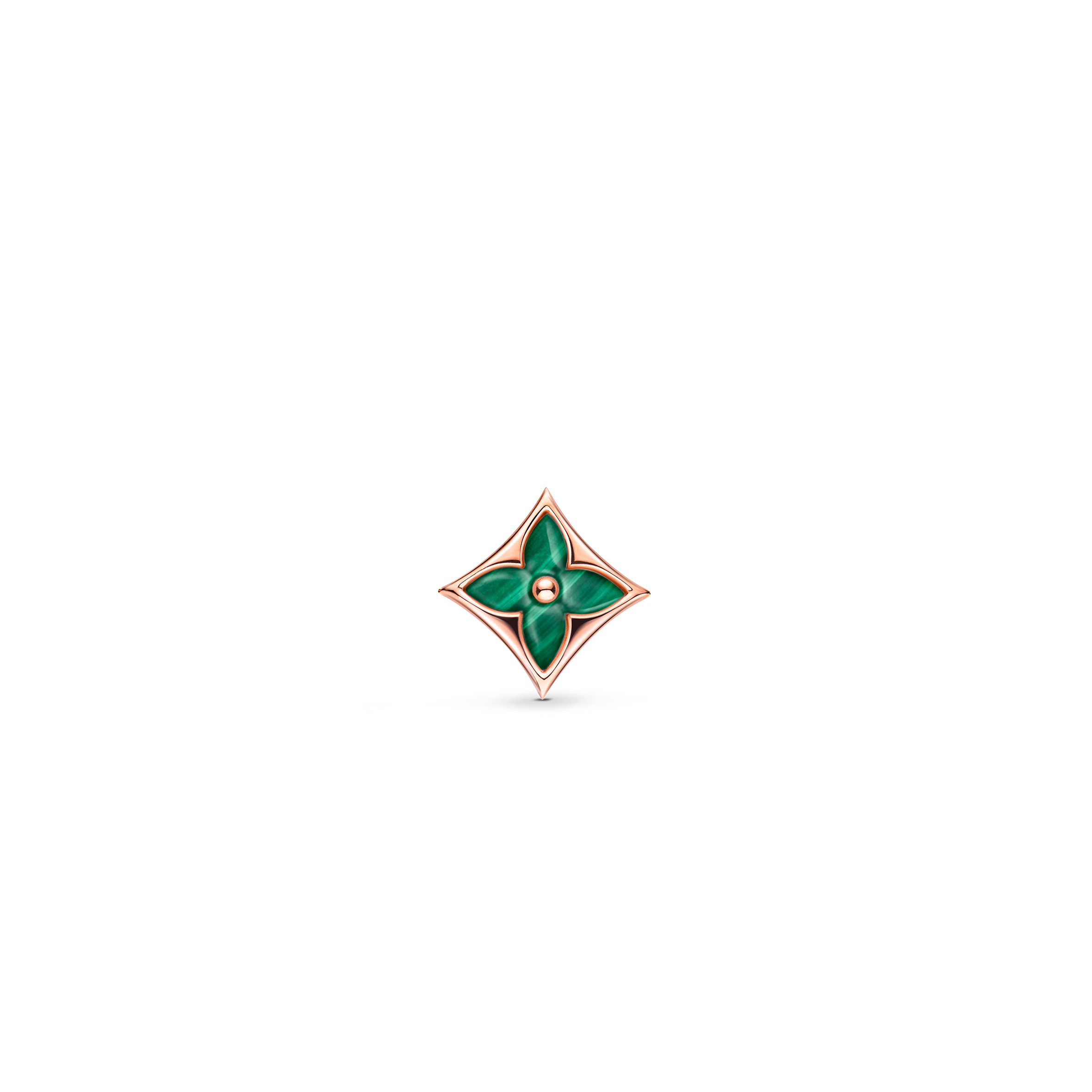 l**is V*t*n color blossom bb rose gold and malachite sun pattern stud earrings - single q96672